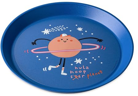 Koziol CONNECT PLATE SPACE kleiner Teller | für Kinder ab 6 Monate | für Frühstück, kleine Mahlzeiten und Snacks | biozirkulärer Kunststoff, bruchfest, spülmaschinengeeignet (organic space blue)