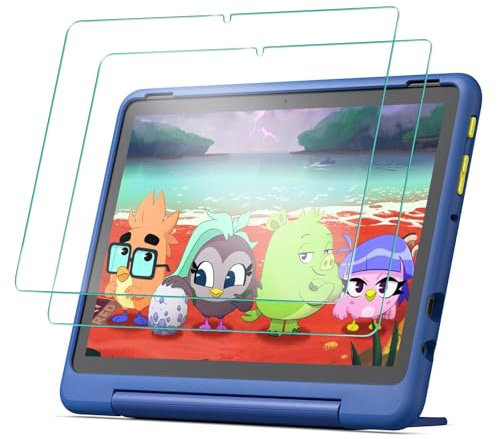 XunyLyee Schutzfolie für Fire HD 10 Kids Pro/ 10 Kids/Fire HD 10 Tablet (13./11. Generation, 2023/2021), Displayschutz Folie Panzer Schutz Glas, 9H Härte, HD Klar, 2 Stück