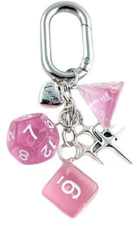 TIANQUXNGI Kleine Miniatur-Würfel, stilvolle Schlüsselanhänger, stabiler Anhänger, tragbares Geschenk, Accessoire für Sportbegeisterte, den täglichen Gebrauch, Pink