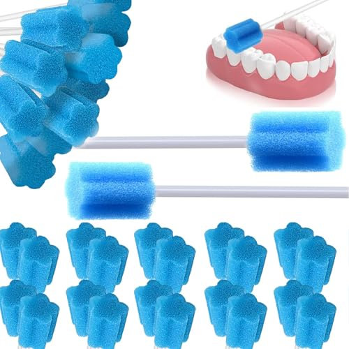 80 Pezzi Bastoncini Pulizia Cavo Orale Spazzolino Denti, Spugnette per la Pulizia Della Bocca,Morbido E Confortevole Tamponi Igiene Orale Per Bambini/Animali Domestici/Adulti/Anziani