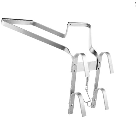 Aluminium Ladder Standoff Stabiliser - Universal V-Shaped Anti-Slip Ladder Bracket (38x36cm, 8.5ft Max Height), Lightweight Extendable Accessory for Roof/Gutter/Wall Work - Silver