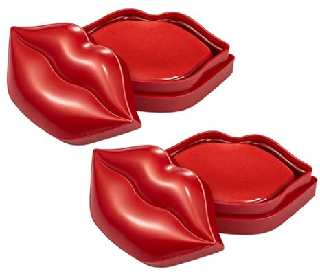 Mascarilla Labial Nocturna Hidratante de Gel para Labios Rojos | 40 Piezas, Tejido No Tejido, Efecto Calmante y Retención de Humedad, 20 Láminas por Caja