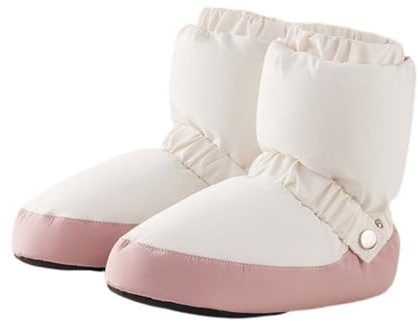 Hixingo Stivaletti Danza Riscaldamento, 34-45 Stivaletti Scaldapiedi Danza Caldo Inverno Scarpe da Ballo Donna Warm Up Stivali da Balletto per Invernali Allenamento (VA23 Rosa Bianco,X-S)
