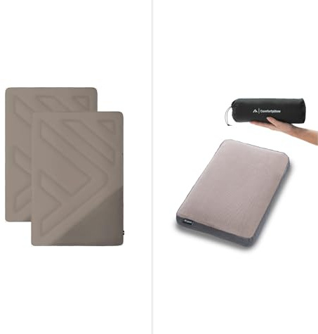 qeedo Cozy Bundle, Geschenk-Set aus 2X Teddy-Decke (Farbe Sand) und 1x Comfort Pillow Travel (Kuscheldecke + Reisekissen)