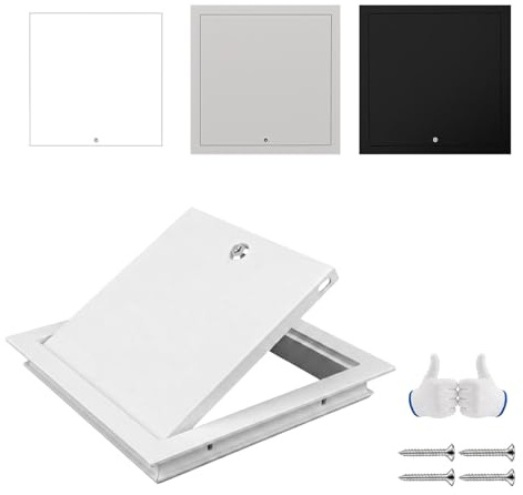 Tapa Registro Cubierta de Agujero Trampilla de Inspección 150x150 300x300 400x400 mm (15x15 a 40x40 cm) Panel de Acceso Pladur Puerta Metálica Fuerte Ocultación Blanco(White,350x500mm)