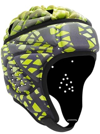 Nsaroche Rugbyhelm, Schutzkappe, Mütze, Weicher Schutz, Rugbyhelm, Kopfschutz für Rugby Und American Football, Gelb