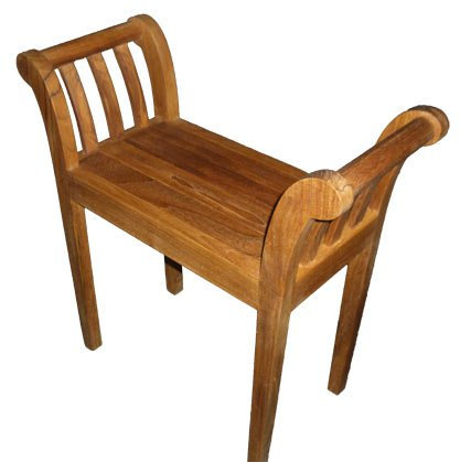 Vintage Line Biedermeierhocker Empire Teakholz Mahagoni Hocker Fußhocker Beistellhocker (Teakholz geölt)