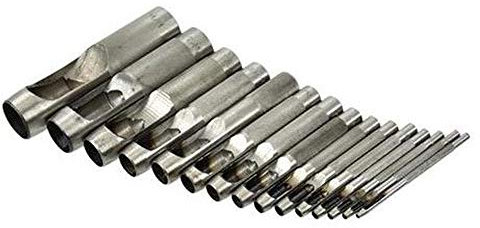 Geko G01822 Locheisen-Set, 2-22 mm, silber