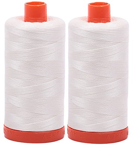 Aurifil Mako 50wt Thread 2 Large Spools: Chalk (2026x2)