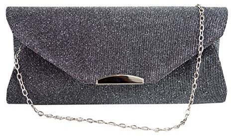 ZLM BAG US Abend-Clutch-Handtasche für Party, Abschlussball, Hochzeit, Umschlag, dunkelgrau, Einheitsgröße