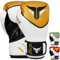 Mytra Fusion Boxhandschuhe 10oz 12oz 14oz 16oz MMA Box Handschuhe für das Training Punching Sparring Muay Thai Boxhandschuhe männer and Damen Kickbox Handschuhe (White/Gold, 10-oz)