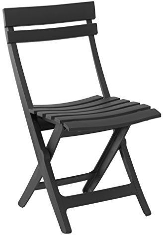 Ondis24 Gartenstuhl Klappstuhl Miami, 42 x 50 x 80 (H) cm, pflegeleicht, UV- und witterungsbeständig (Anthrazit)