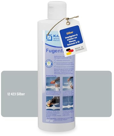 Karl Dahm® Fugenfärber Silber 237 ml – Hochwertige Fugenfarbe für Innen & Außen | Wasser- & schmutzabweisend | Einfache Anwendung Art. 12423