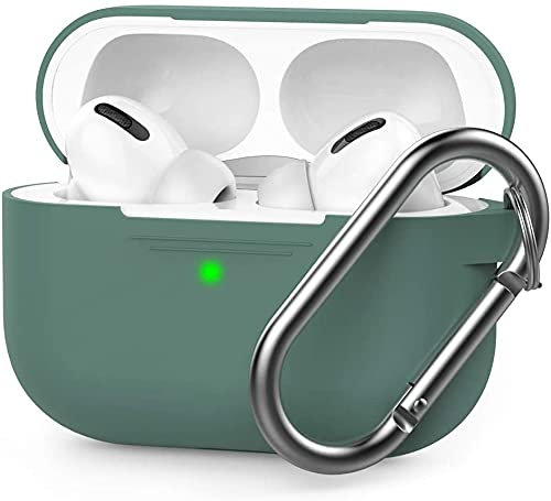 AHASTYLE Silikon Hülle für Airpods Pro Schutzhülle und Haut Case für AirPods Pro 1st/2nd Generation [Front-LED Sichtbar] [Kabelloses Laden] Kompatibel mit Airpods Pro 2019