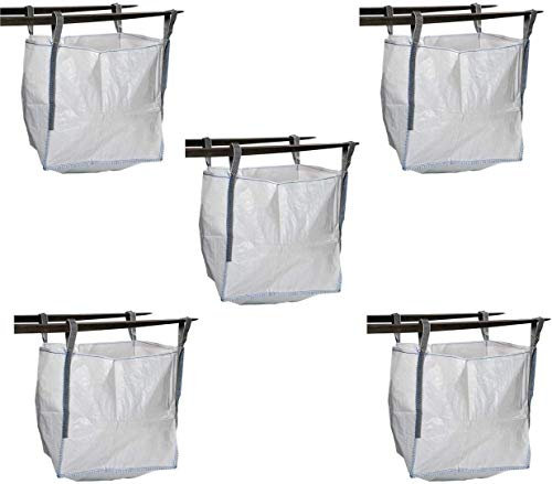 MULTISAC. 5 Big Bag 90x90x90cms. FIBC 1000 KG Idéal pour la gestion des débris, la pêche, le transport en zone aride, etc.
