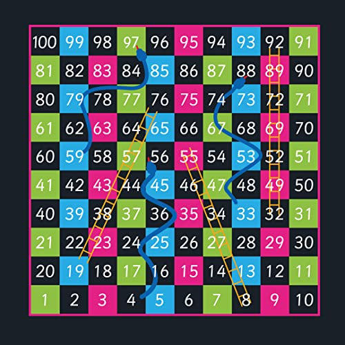 Office Needs Direct 1-100 Solid Snakes and Ladders Thermographic Board Game Playground Marking