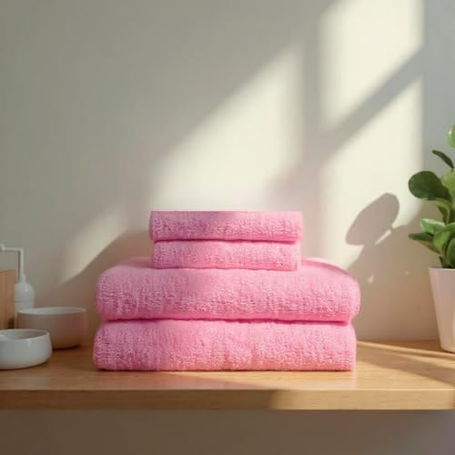 TRAMAS+ Handtuch Set 6 teilig 100% Baumwolle 700 GSM Rose | 2 de 70x140cm + 2 de 50x100cm, extra weich, besonders saugstark und langlebig für höchsten Komfort im Alltag.