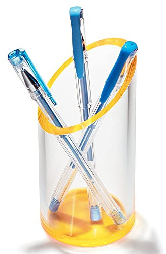 OfficeGoods Portalápices acrílico mandarina, diseño divertido para tu oficina u hogar