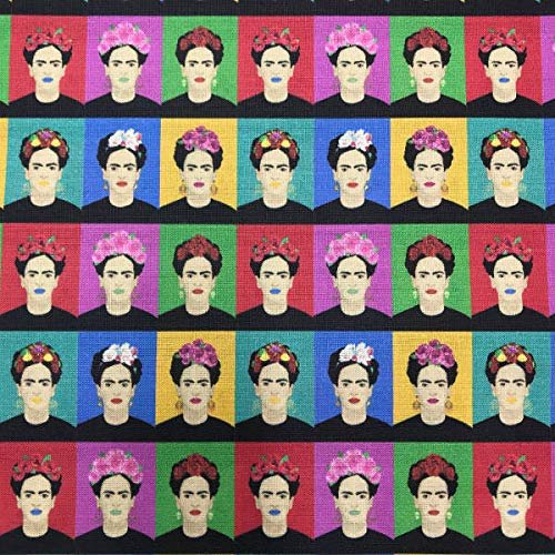 Kt KILOtela Patchwork Stoff Meterware - Digitaldruck - 100 % Baumwolle - 140 cm Breite - Länge wählbar 50 in 50 cm, Frida Warhol - Mehrfarbig
