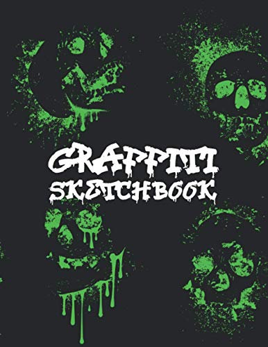 Graffiti Sketchbook: Graffiti Skizzenbuch | DIN A4 | Blanko Sketchbook mit 108 Seiten für Sprayer zum Selbstgestalten von Graffiti Pieces | Ideales Geschenk für einen Künstler (v. Skull)