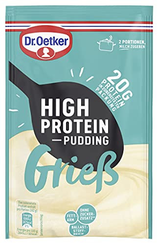 Dr. Oetker High Protein-Pudding-Pulver Grieß: Leckeres Dessert oder Protein Snack für den Genuss zwischendurch