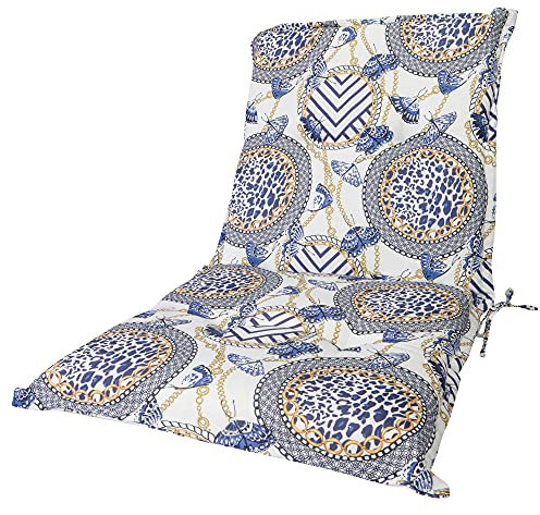 diMio Auflagen für Gartenstuhl Terrassenstuhl in 8 verschiedenen Designs in den Maßen ca. 100x48x6cm (Butterfly, 1 Stück)