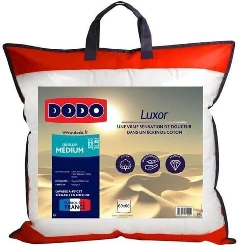 Dodo Oreiller Luxor 60x60 cm - 100% Coton - Effet Duvet