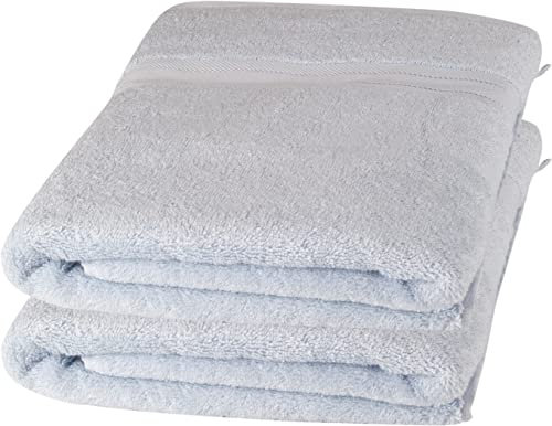 gigando Bambus Luxus Badetuch und Duschtuch (70 x 140 cm) aus Bambus-Viskose und Baumwolle, unvergleichlich weich und sanft auf der Haut, saugstark und schnell trocknend, 2 Stück, blau