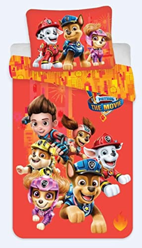 BrandMac PAW Patrol - Bettwäsche-Set 'Der Kinofilm-The Movie' 135x200 80x80 Bettwaren Baumwolle, Rot
