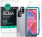 Ibywind Cristal Templado para OPPO A74 5G/A54 5G,[2 Piezas],con Metálico Protector de Lente de Cámara,Atrás Pegatina Protectora Fibra de Carbono, Kit de instalación fácil