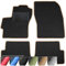 moto-MOLTICO Fußmatten Auto - Velours Autoteppiche passend für Mazda MX-5 (1989-1998) - 2-teiliges Set - Schwarze Automatten mit Beigen Ziernähten