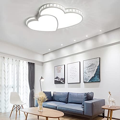 Lanekd Chic Liebe Design Kinderzimmer Deckenlampe Led Wohnbereich Deckenleuchte Acrylkristall-Schirm Schlafzimmerleuchte Mädchenzimmer Kronleuchter Jugendzimmer Dekolampe