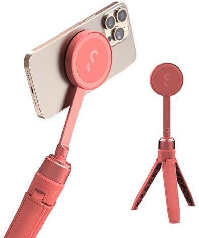 ShiftCam SnapGrip Poignée d'alimentation mobile avec bouton d'obturateur sans fil - Support magnétique qui se fixe sur n'importe quel téléphone - Powerbank intégré avec chargement sans fil Qi (Pomelo