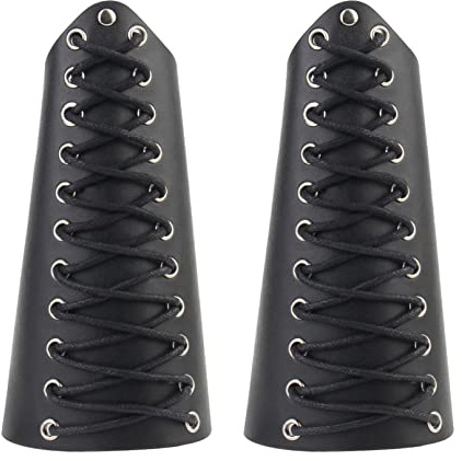 2 Stück Leder-Armschützer, Wikinger-Handgelenkschützer, verstellbares mittelalterliches Armschienen-Armband,Armschienen Wikinger, Punk-Stulpen-Rüstung für Mann und Frau