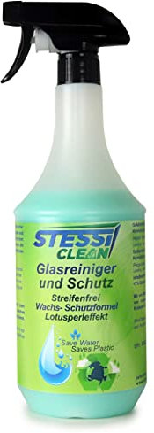 StessiClean Glasreiniger und Schutz 1 Liter - Streifenfrei, Wachs-Schutzformel, hygienische Sauberkeit