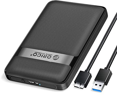 ORICO Case HDD 2.5 SATA USB 3.0 Supporta fino a 6 TB, Case SSD per disco rigido da 2,5 pollici 7-9,5 mm, Senza attrezzi Case Hard Disk (2577U3)