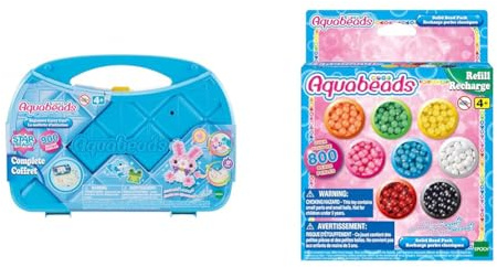 Aquabeads 31912 Starter Set im Koffer, Multi Color & 31517 Perlen, Multi Color