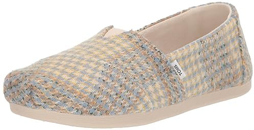 TOMS Damen Alpargata Cloudbound Flacher Slipper, Himmelblau Karierter Tweed, 36 EU