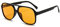 YUELUQU Polarisierte Sonnenbrille Damen Herren Retro 70er Jahre Vintage Eckig Kunststoff Trendy Damen Herren Sonnenbrillen (Schwarz-gelb)