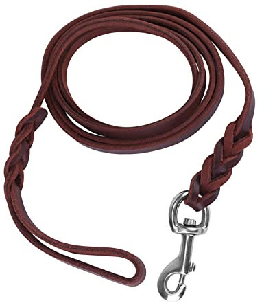 Hundeleine Leder,Fettlederleine Hund, Verkehrsleine Für Hunde,Haustier-Hundeleine Sicherheitsseil Rindsleder Und Ledergürtel Für Gehens Lauftraining (1,6 Meter)