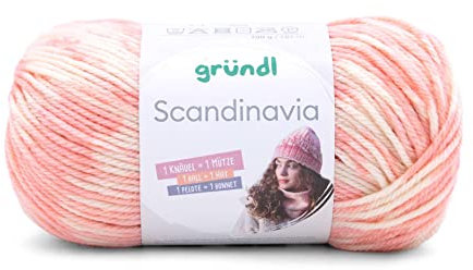 Gründl Scandinavia, Norwegermuster direkt aus dem Knäuel, 100g/165 m,70% Polyacryl/30% Wolle,NS 4-5 (01 koralle-Natur)