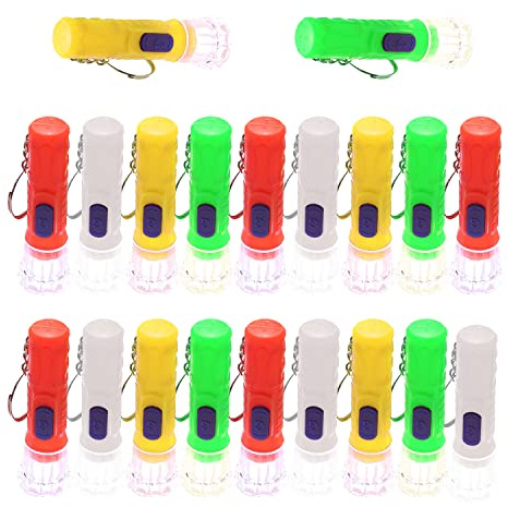 TIANNAIT 20pcs Colorful Plastic Kids Toy Flashlights, Mini Light Keychain, Camping Outdoor Light, Children's Birthday Party Gifts