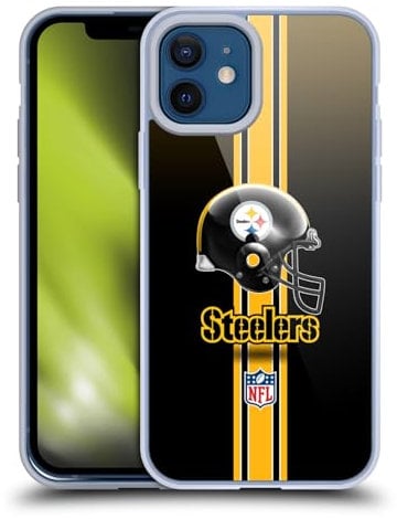 Head Case Designs Licenciado Oficialmente NFL Casco Logotipo de Pittsburgh Steelers Caso Funda de Gel Suave Compatible con Apple iPhone 12 / iPhone 12 Pro