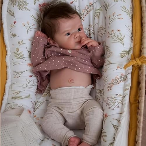 RXDOLL Ganzkörper Silikon Vinyl Neugeborenen Baby Puppen anatomisch korrekt Realistische Neugeborenen Baby Puppen 18 Zoll Realistische Aussehen Mit Hand Wurzelhaar Wasserdicht Spielzeug