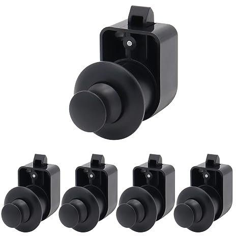 Purocean Verbesserte 5 Sets Metall Druckknopf Riegel Rv Fach Riegel Push Catches Knopf für RV Camper Caravan Yacht Boot (schwarz)