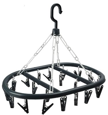 Laundry Mate Sock Hanger with 20 Pcs Clothes Pegs for Indoor Outdoor Laundry Drying Rack for Socks & Underwear Durable & Water Proof Deluxe Clothes Airer With Hook Including 20 Laundry Pegs (1)