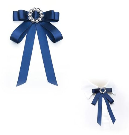 Schleifenbrosche mit Strass Fliege mit Brosche Perle Bogen Brosche Vintage Band Broschen Damen Vintage Broschennadeln Strass Brosche Elegante Broschennadeln Bekleidungs Damenmode Kleiderclip (Blau)