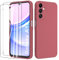 binandteam Coque pour Samsung Galaxy A15 4G / 5G (6.5) avec 2 Verre Trempé Protection écran,Housse Liquide Souple en Silicone TPU Antichoc Bumper Étuis Anti Rayures Case Cover - Rouge