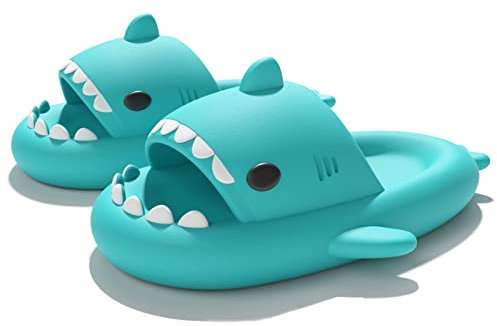 Ciabatte Squalo Bambini Shark Slides Nuvola Sandali Ragazzi Cuscino Slippers Ragazze Casa Pantofole Spiaggia Piscina Doccia A Punta Aperta Estate Infradito, Verde menta, 30/31 EU, Tag 200