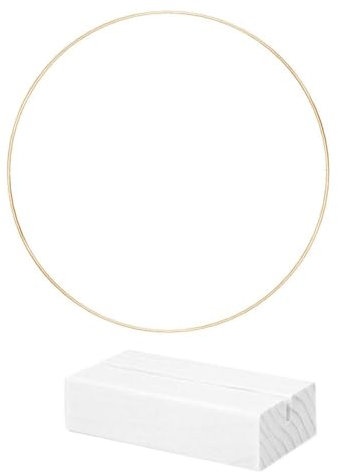 Wambere 1 Stück 30cm Metallringe,Runden Deko Ringe,Metallring mit Fuß,DIY Floral Hoop Wandbehang,Holzständer Kranz,Handwerk Floristik,Hochzeitskranz für Weihnachtsbasteleien,Hochzeit Dekor,Gold